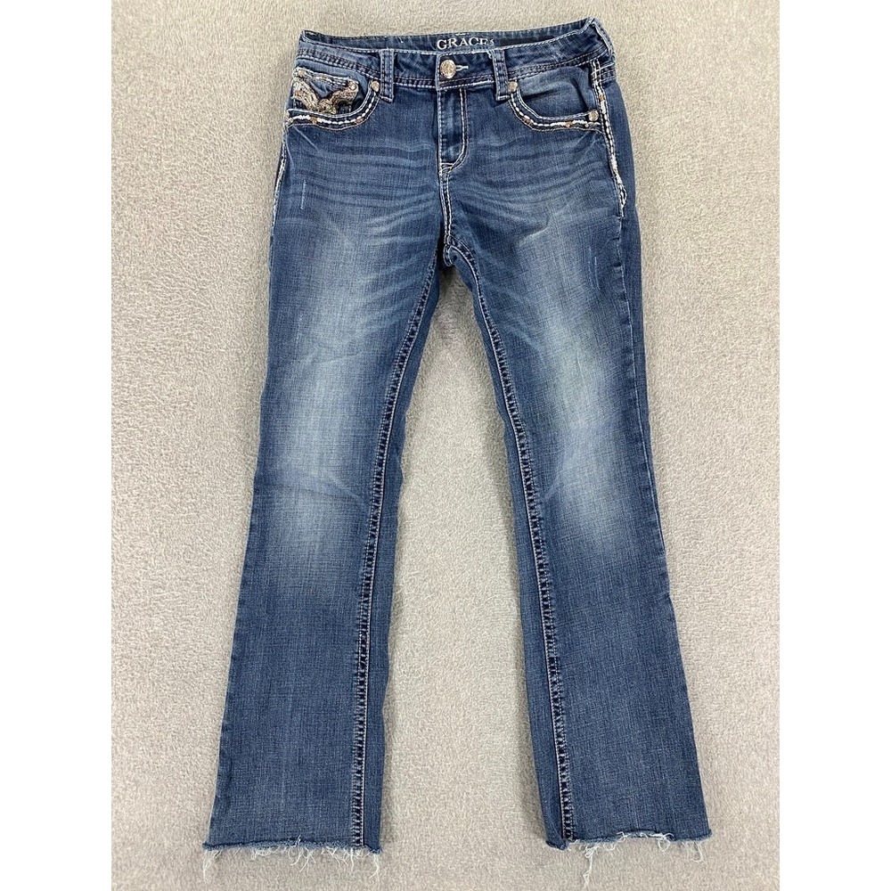 Grace in LA Jeans Womens 29‎ Easy Fit Western Cowboy Boot Embroidery 30x31